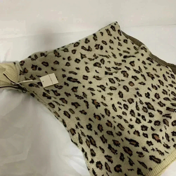 Do Everything In Love Knit Poncho LEOPARD PRINT CARDIGAN FRONT ZIP one size - Picture 2 of 7